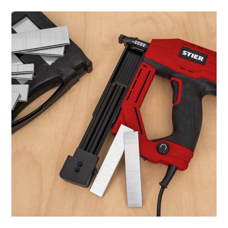 STIER Elektro-Kombi-Tacker TK-18 230V Nagler Tacker Handtacker 400 Nägel Klammer - 4251709612032