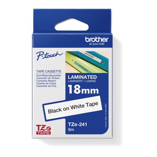 Brother Schriftband Band Kassette TZe-241CIV Band Weiß/Schwarz 3 STÜCK - 4977766685344