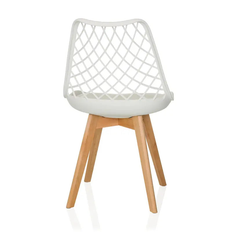 hjh LIVING Schalenstuhl Stuhl Esszimmerstuhl weiß Kunststoff Massivholz - 4064323107170