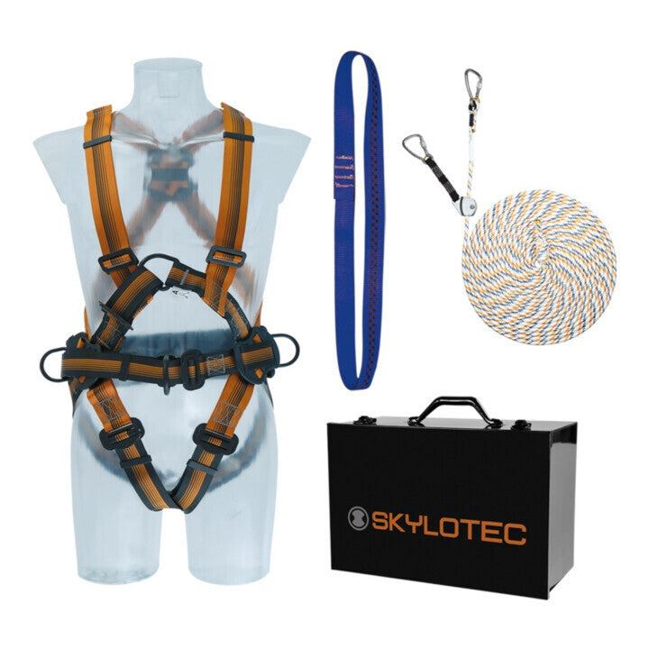 SKYLOTEC Set Sicherheitsausrüstung Absturzsicherung Dachdecker 15m orange Koffer - 4030281104896