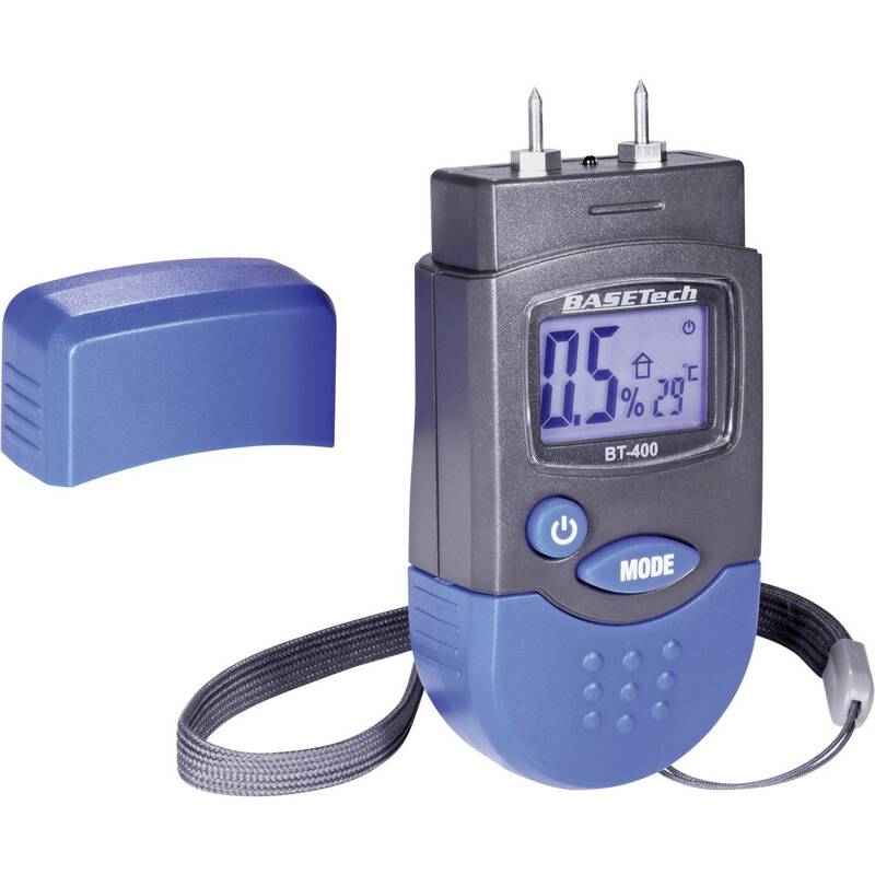 Basetech BT-400 Materialfeuchtemessgerät mit Temperaturanzeige 0-50°C - 4016138910766