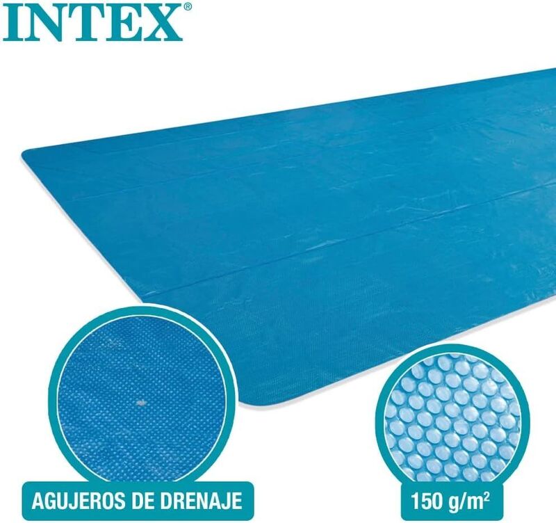 Intex Above Ground Outdoor Solar Pool Cover Rectangle 9.7x4.8m for 26374 Blue - 6941057422275