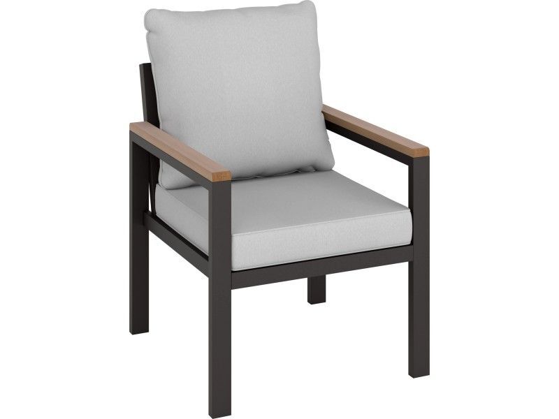 Esstischgruppe Invermay 4-teilig Tischgruppe Aluminium Akazienholz grau 43cm - 4007873331114
