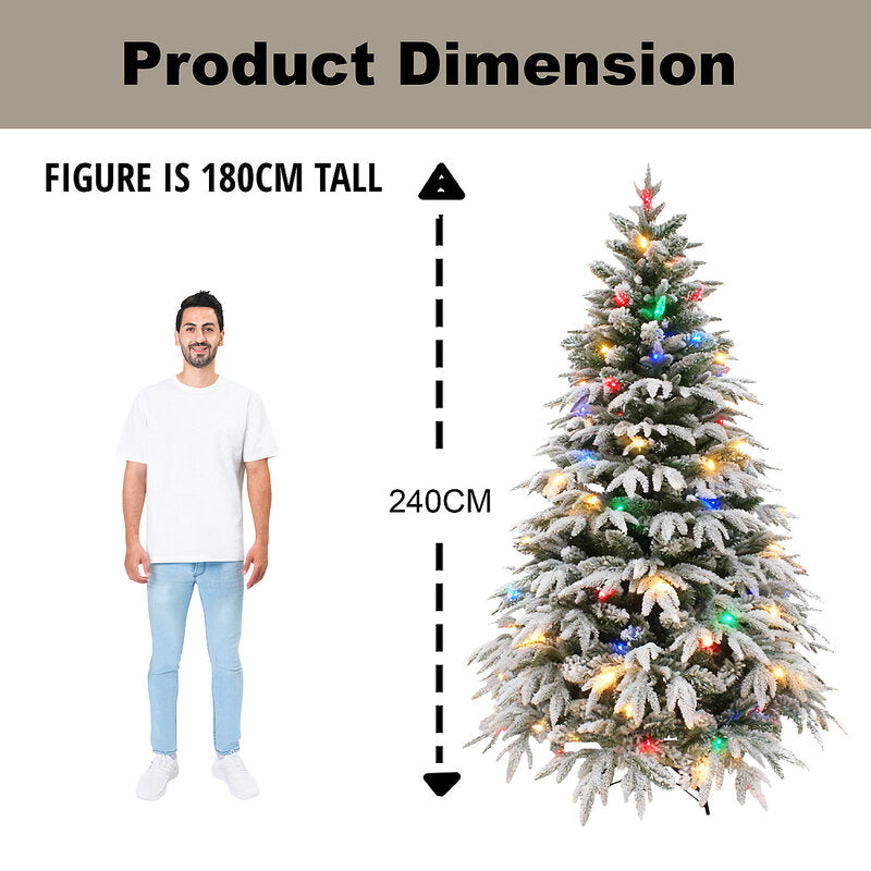SHATCHI Weihnachtsbaum 8FT Grüne Lappland Tanne mit 400 LED Lichtern 2,4 m - 5056141029818