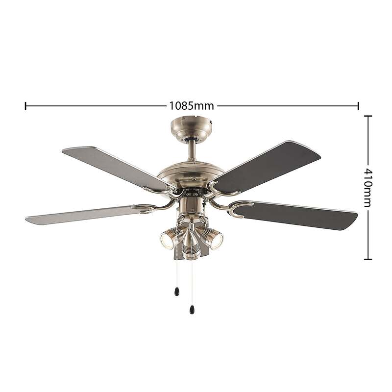 Lindby Deckenventilator Anariki leise Ventilator mit Licht silber Ø 108,5 cm - 4251911744675