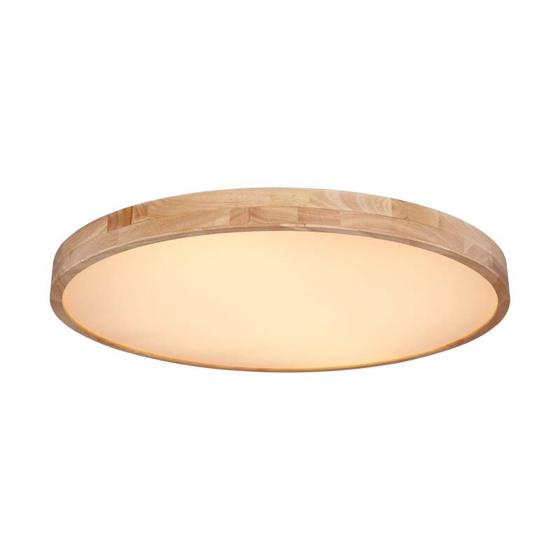 LED-Deckenlampe Rainer 80 cm Holzoptik Metall dimmbar CCT 7000 lm Globo - 9007371386284