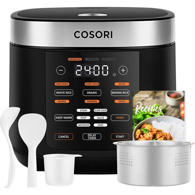 COSORI Multi-Cooker Reiskocher Chef Edition 5l 970W Schwarz Silber einfach zu - 0810123671175
