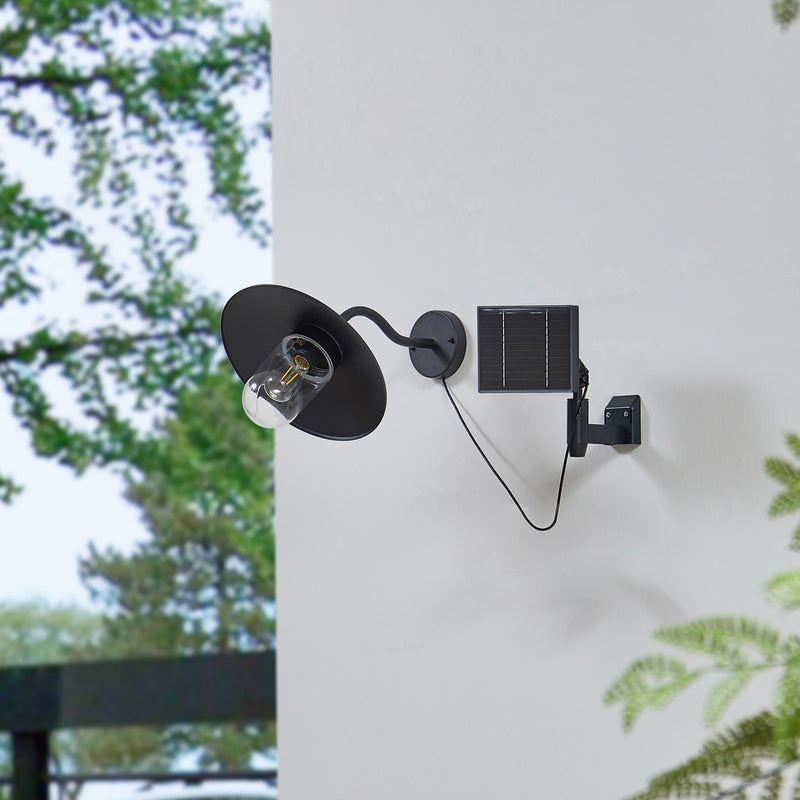Lindby Solar Wandleuchte Außen Gartenleuchte Virane LED Lampe schwarz Aluminium - 4251911776164