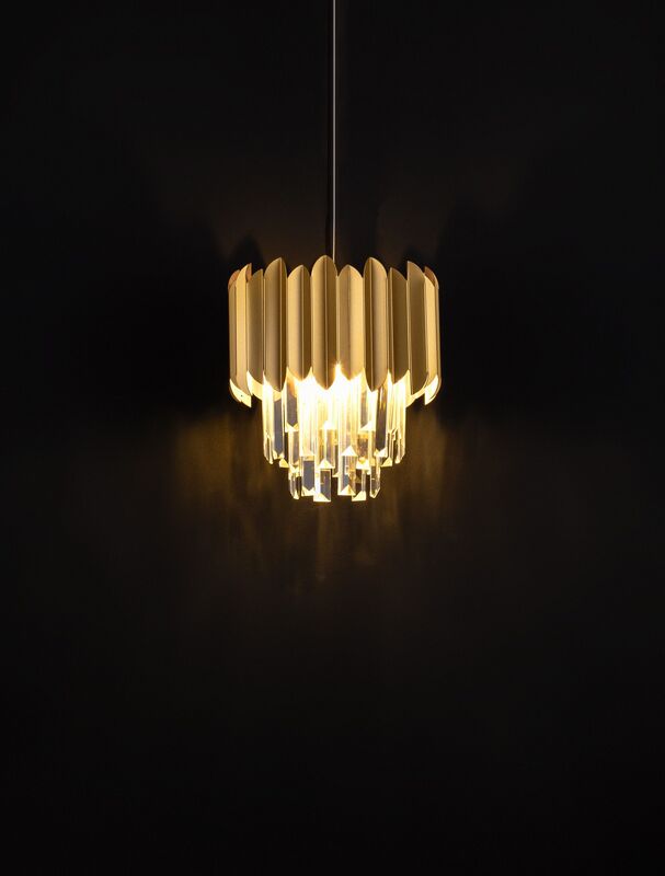 Nova Luce Pendelleuchte Hängeleuchte Magnolia Gold E14 LED dimmbar Lampe Ø 25 cm - 5212017434920