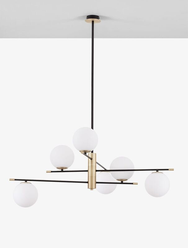 Nova Luce Pendelleuchte Hängeleuchte GIT G9 LED Gold dimmbar 6-flammig 120x100cm - 5212017434135