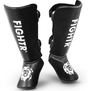 B-Ware FIGHTR Schienbeinschoner Größe Medium Kunststoff atmungsaktiv schwarz 200g