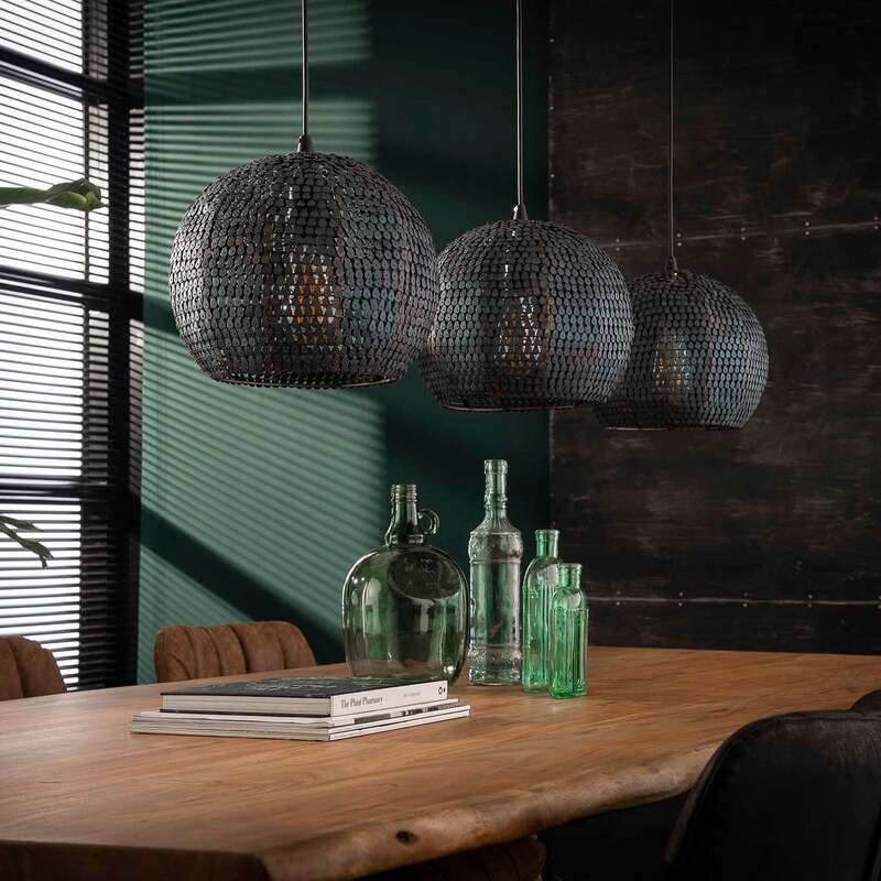 Zijlstra Hängeleuchte Pendelleuchte Setengah Leuchte rund braun transparent 3flg - 8713244081033