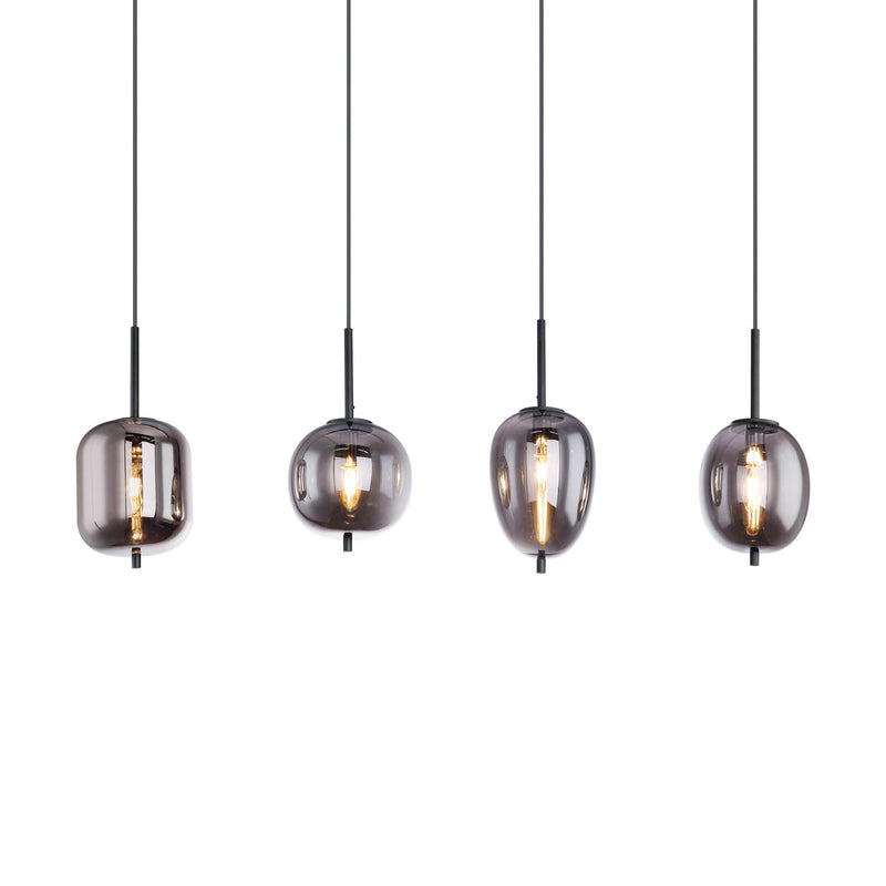 Globo Hängelampe Pendelleuchte Blacky Glasleuchte Rauchglas dimmbar E14 schwarz - 9007371398829