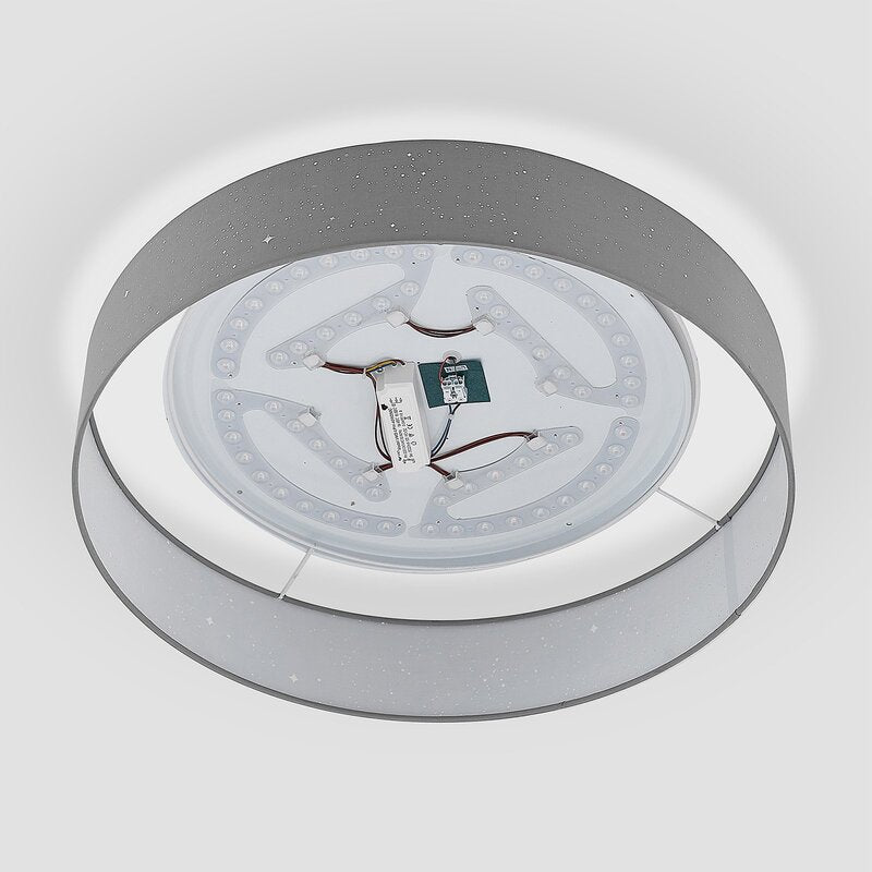 Lindby Deckenlampe Deckenleuchte Ellamina LED hellgrau Textil Wohnzimmerlampe483 - 4251096586596