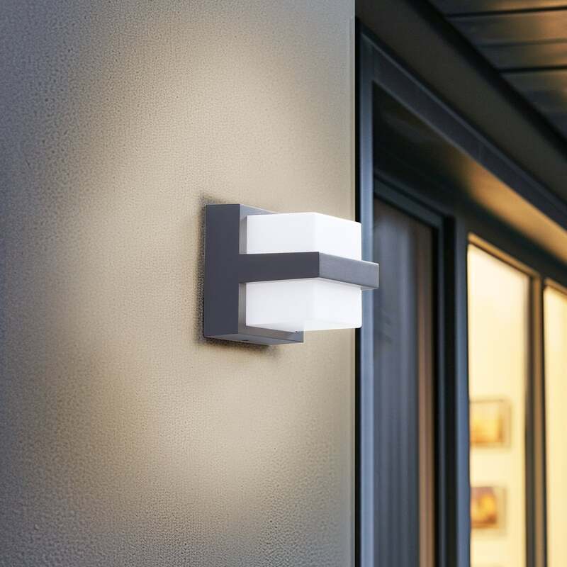 Lindby Außenwandleuchte Gartenleuchte Fyra LED dimmbar CCT RGB dunkelgrau Lampe - 4251911776218