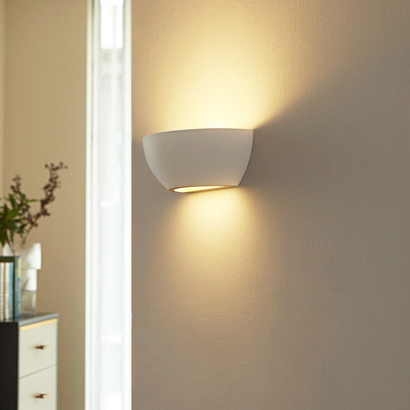 Lindby Wandlampe Wandleuchte Jimmy LED dimmbar Gips weiß 24,5x9,5cm IP20 Lampe - 4251096535624