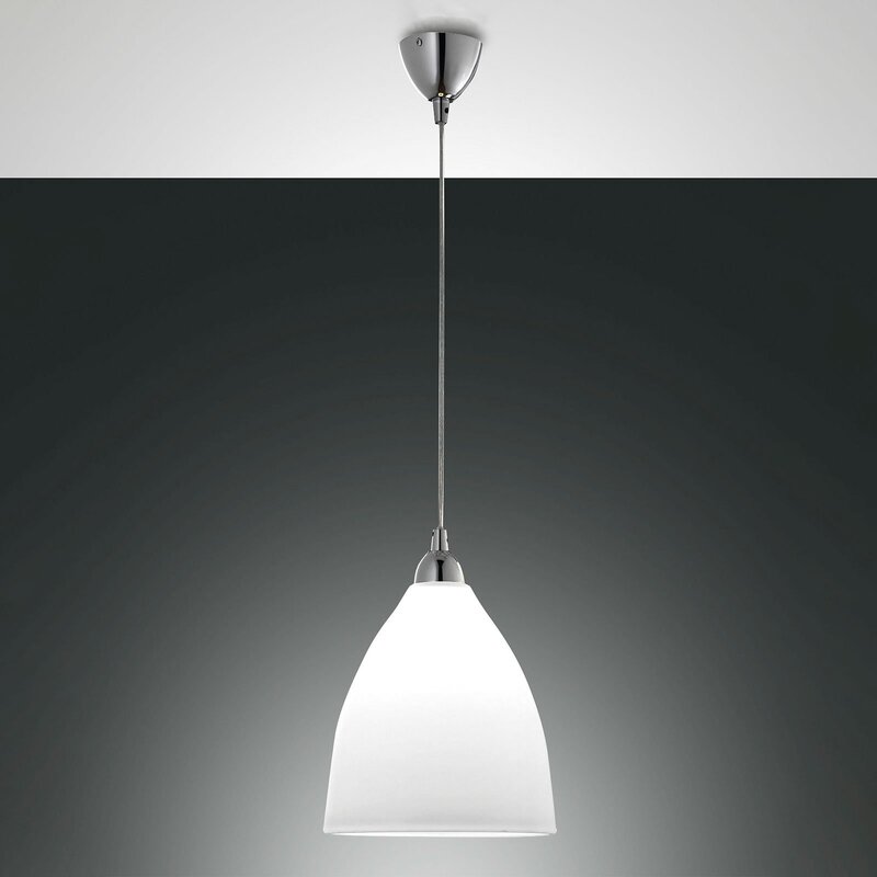 Fabas Luce Glas-Hängeleuchte Hängeleuchte Lampe Leuchte PROVENZA 27cm weiß 75W E - 8019282022664
