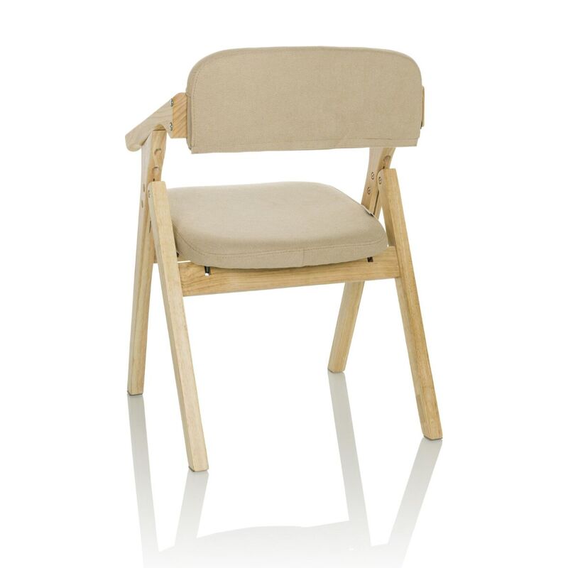 hjh OFFICE Besucherstuhl Klappstuhl SCANDIO Holzrahmen Beige Stoff  - 4064323035008
