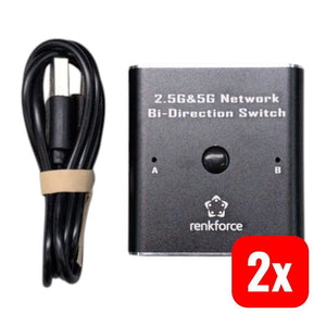2x B-Ware Renkforce Netzwerk Switch RJ45 2 Port 5 GBit/s USB-Stromversorgung RF-EW-700