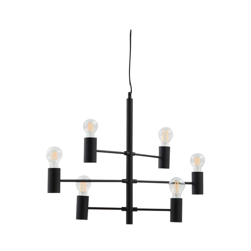 Lucande Hängeleuchte Aidas schwarz Metall 6-flammig Deckenlampe Lampe Leuchte - 4251911792966