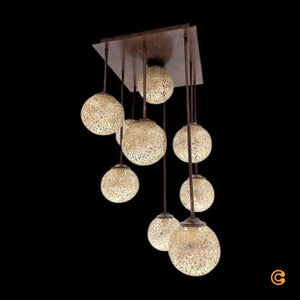 B-Ware Paul Neuhaus Deckenleuchte Greta 9-flg dimmbar Leuchte Lampe rost gold 55cm