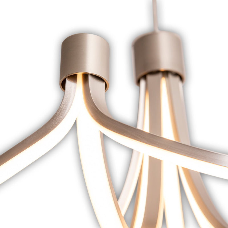 Näve LED Hängeleuchte Festos dimmbar nickel matt Designer Lampe 55cm Ø 3400lm - 4003222883921