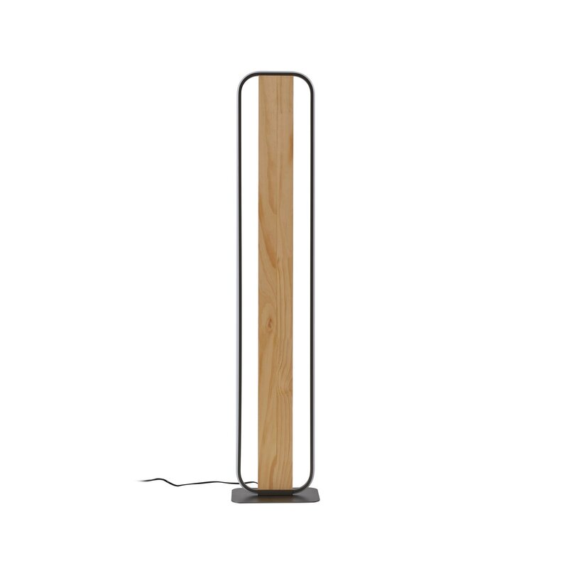 Lindby Stehleuchte Standlampe LED Romilda grau Holz Schalter Kabel 122 cm - 4251911794441