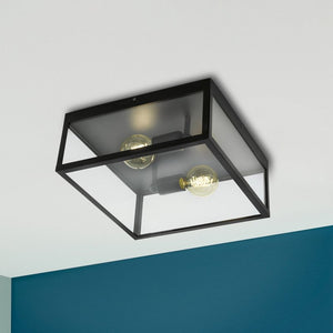 B-Ware Eglo Eckige Deckenleuchte Charterhouse Deckenlampe Hängeleuchte Lampe Schwarz