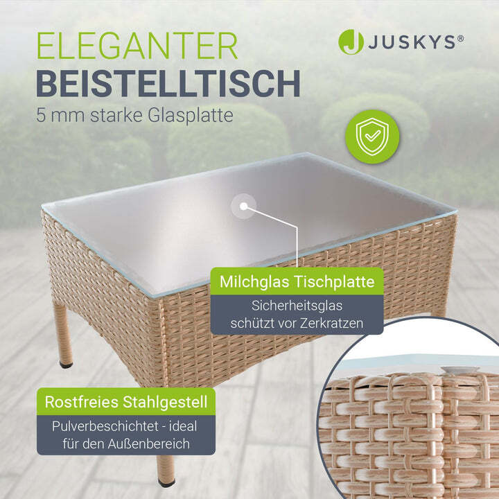 Polyrattan Gartenmöbelset Fort Myers 4-teiliges Möbelset Terrasse Balkon Creme - 4262437186665