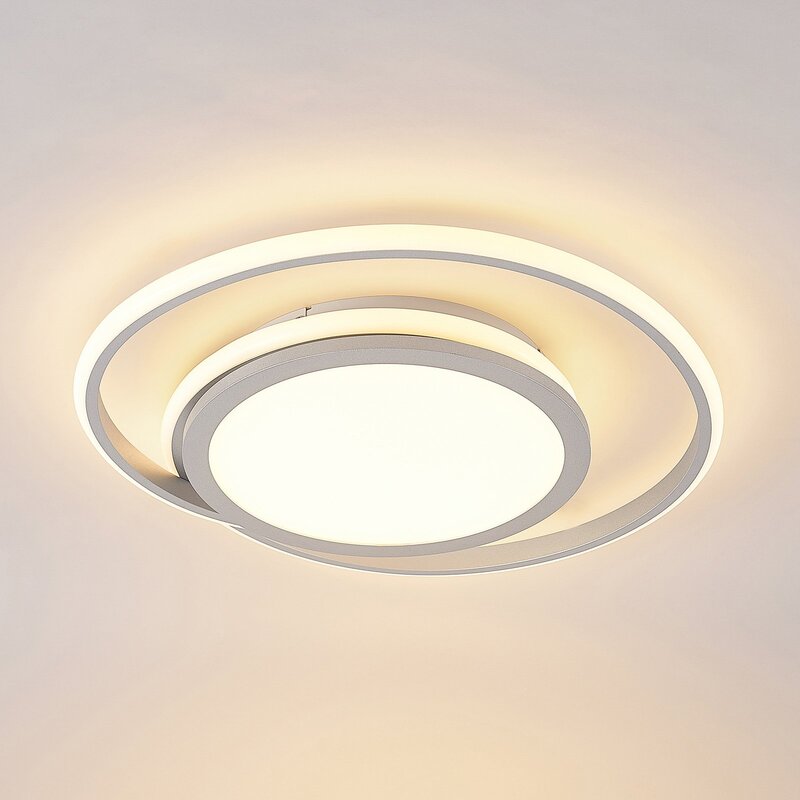 Lucande Deckenleuchte Deckenlampe LED Noud silber Aluminium dimmbar 49 cm - 4251096597653