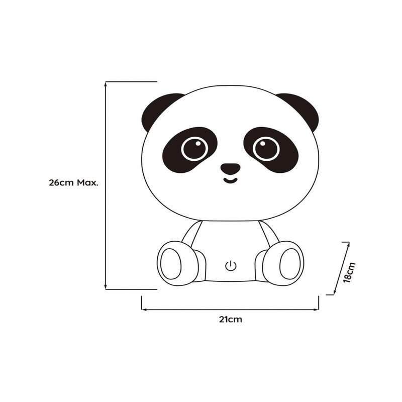 Lucide Kindertischleuchte Nachttischlampe Dodo Panda weiß schwarz dimmbar ABS - 5411212712776