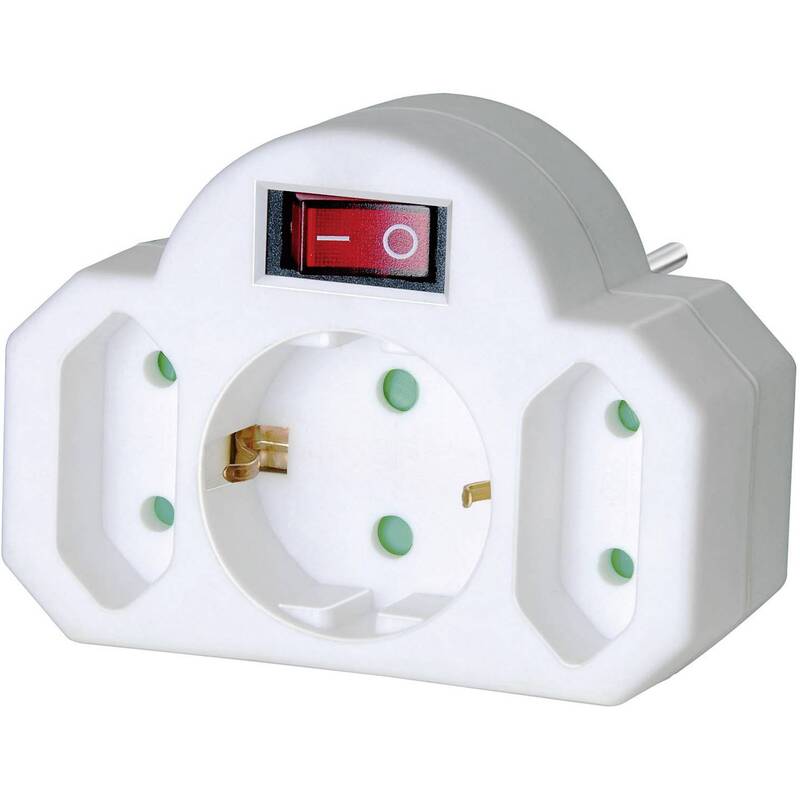 Brennenstuhl Adapter-Schutzkontakt Euro-Steckdose Steckdosenleiste 3 STÜCK - 4007123248186