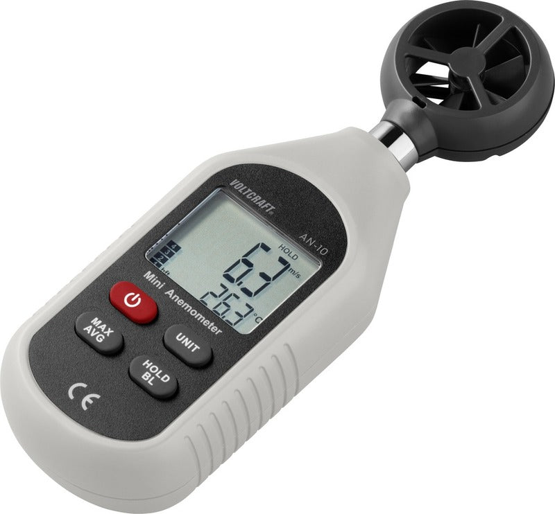 Voltcraft AN-10 Anemometer 0.3 - 30 m/s Magnet-Flügelrad inkl. Temperaturmessung - 4053199527304