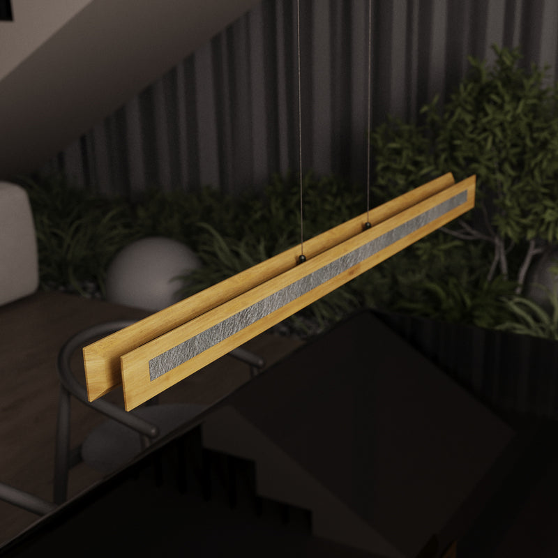 ELOBRA LED Hängeleuchte Chile S Pendelleuchte dimmbar eiche granit 116cm 3000K - 0000010046960