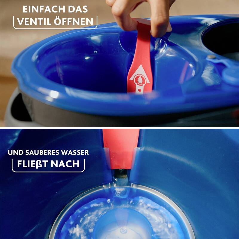 Vileda Bodenwischer H2PRO Wischmopp mit Teleskopstiel und Powerschleuder 360° - 4023103254237