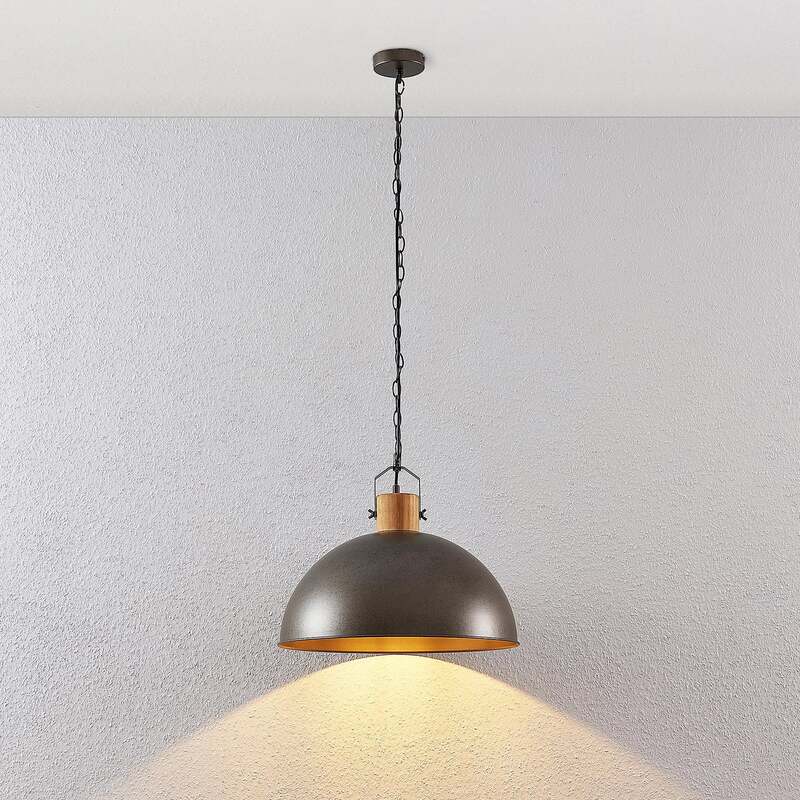 Lindby Hängeleuchte Holgar LED Pendelleuchte Lampe dimmbar grün Ø45cm Holz - 4251096571226