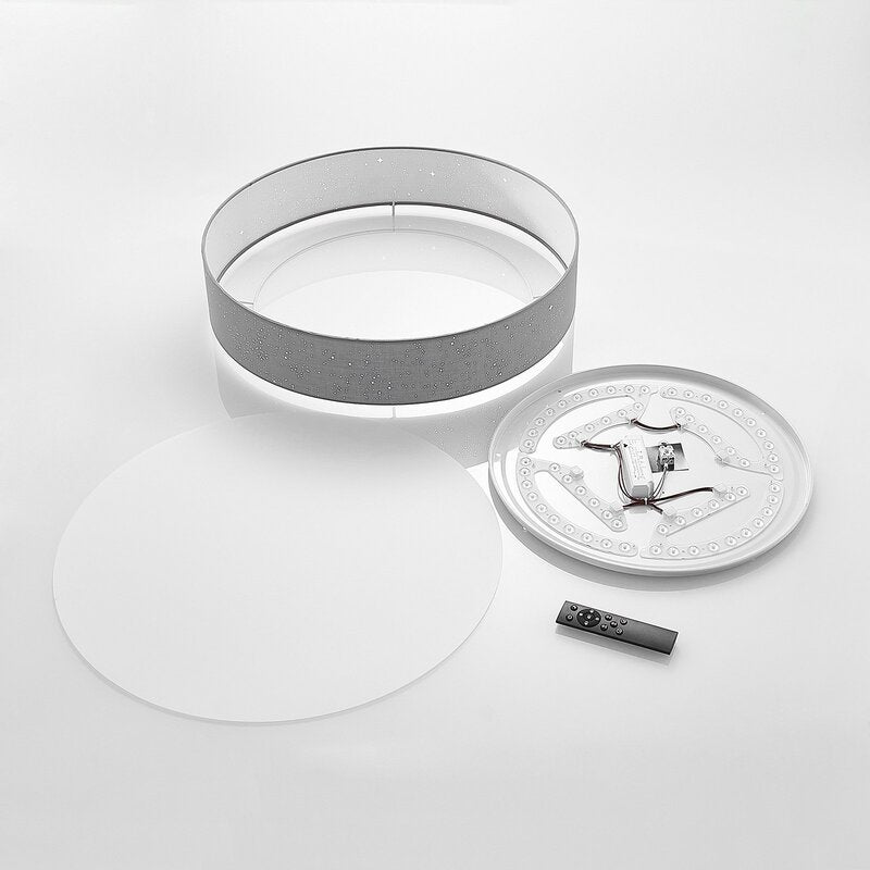 Lindby Deckenlampe Deckenleuchte Ellamina LED hellgrau Textil Wohnzimmerlampe483 - 4251096586596