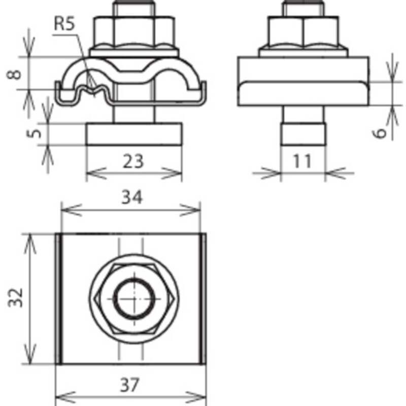 DEHN Erdungsklemme Anschlussklemme Montage Edelstahl 4-50mm2 Rundleiter 10 STÜCK - 4013364138667