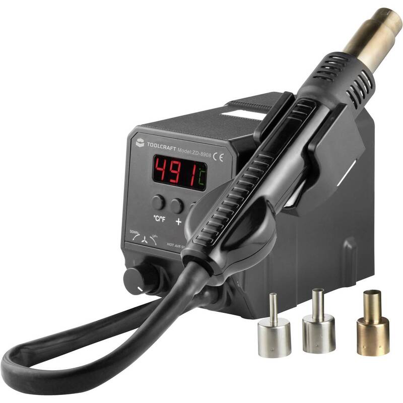 Toolcraft Heißluftstation digital SMD Rework Station 300 W ZD-8908 100 bis 500 - 4016139093680