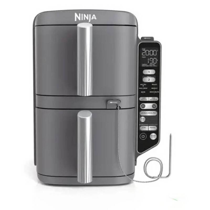 Ninja Heißluftfritteuse Fritteuse Doppel schwarz 9,5L 40 °C 240 °C Garfunktionen - 0622356294362