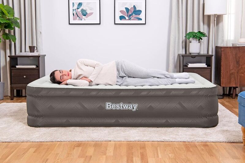 46cm Bestway Air Mattress Queen Inflatable Bed Airbed Grey - 06941607326596
