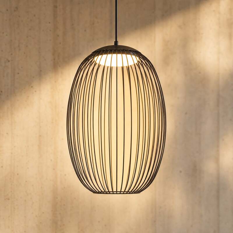 Lucande Außenleuchte Hängeleuchte Richi LED dimmbar schwarz 3000K IP44 Ø35cm - 4255830912689