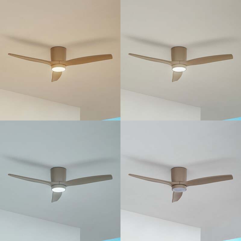 Lucande Deckenventilator Sorin LED Ventilator leise IP44 beige 132cm für Räume - 4251911797893