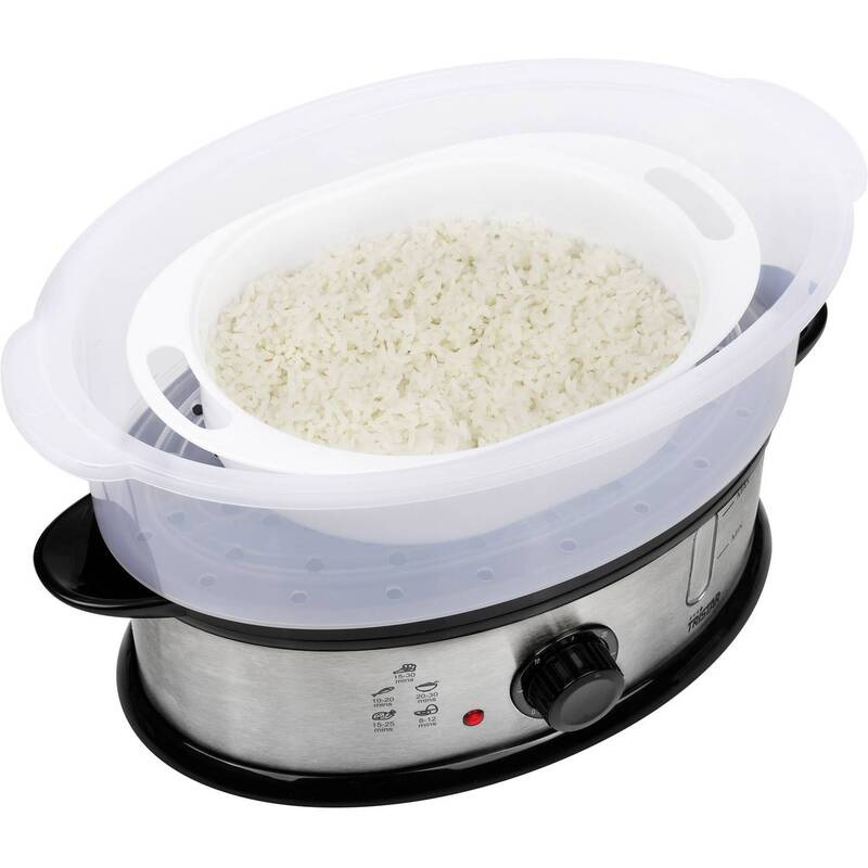 Tristar Dampfgarer Dampfer BPA-frei Edelstahl 1200W 3 Ebenen Schwarz 1,5kg - 8713016065728