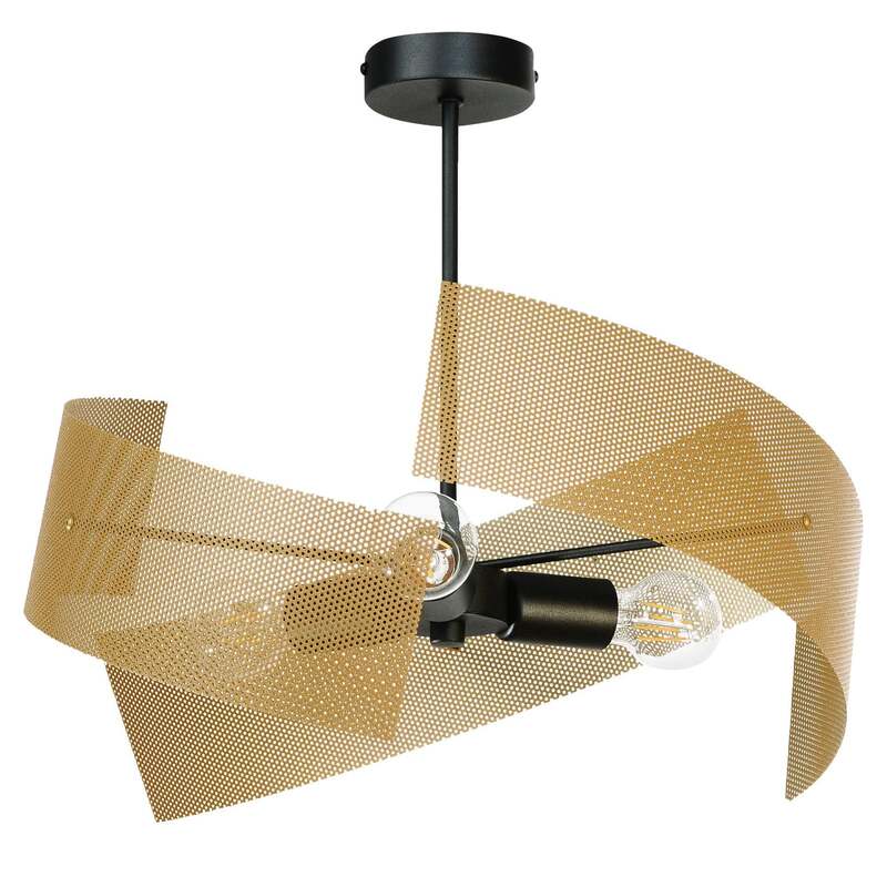 Euluna Deckenleuchte Moira LED Lampe dimmbar goldfarben schwarz Ø47cm 3-flammig - 4251911787818