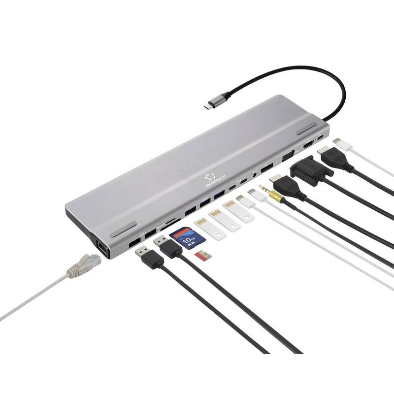 Renkforce USB-C Dockingstation RF-DKS-902 mit Kartenleser 4K HDMI grau - 4064161246857