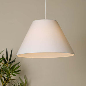 B-Ware Searchlight Hängeleuchte Lyta LED Pendelleuchte dimmbar Textil weiß Ø38cm 80cm