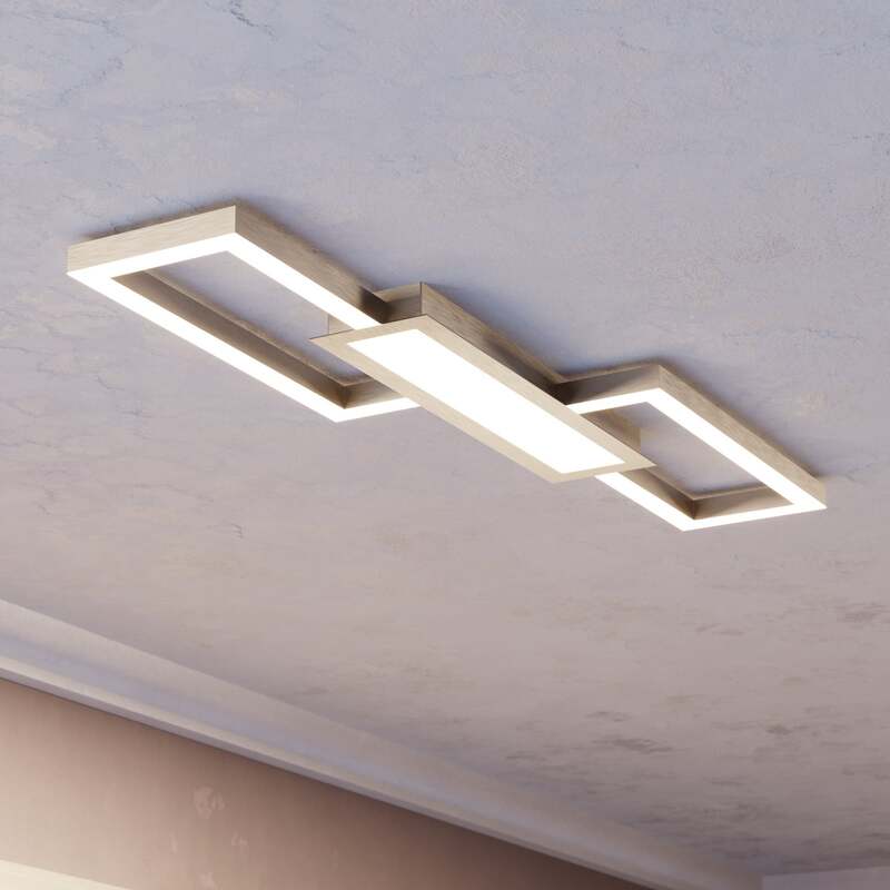 Eglo Deckenleuchte Lampe LED Monirote Fernbedienung Nickel Aluminium 78 cm - 9002759997915