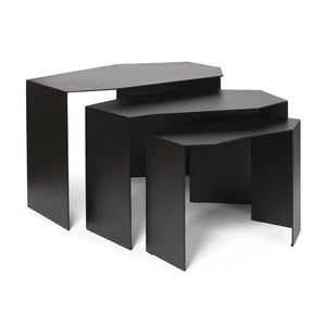 B-Ware Ferm Living Satztisch Set Beistelltisch Shard Cluster schwarz 3er Set Tisch