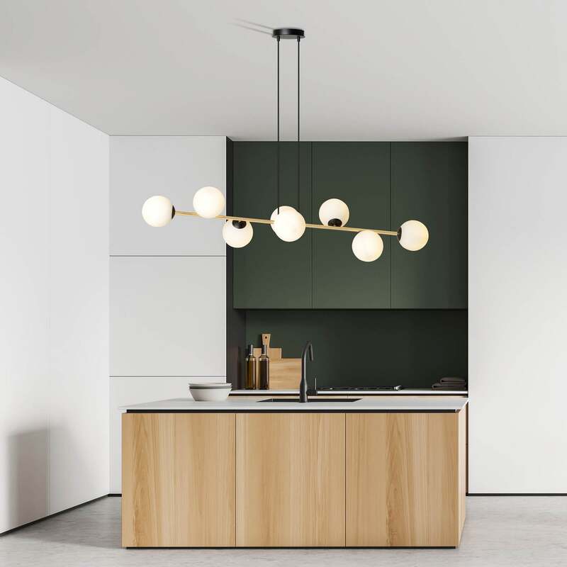 EMIBIG Lighting GRAVITY 8 BL OPAL Hängeleuchte Hängelampe SIEHE TEXT/FOTO - 4251911783742